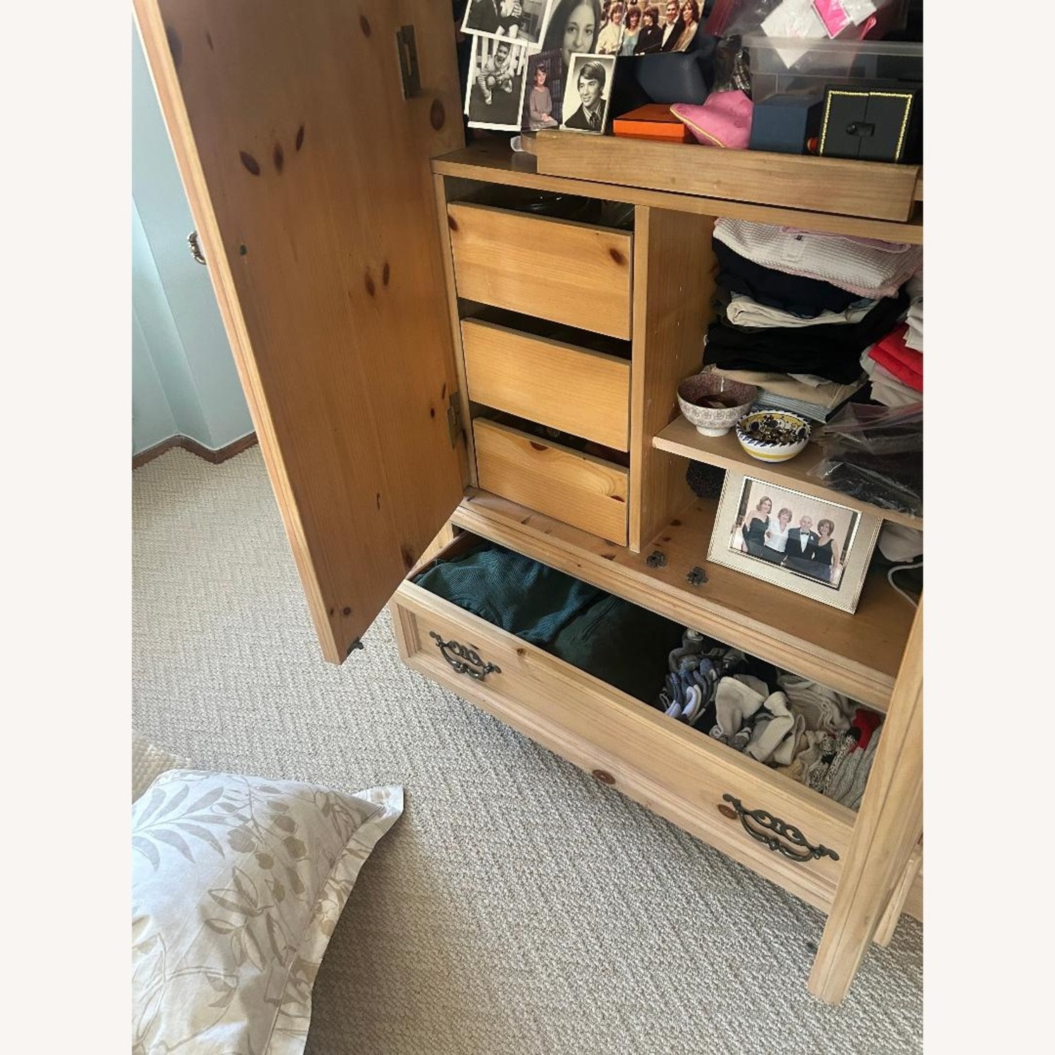 Natural Wood Armoire - image-2