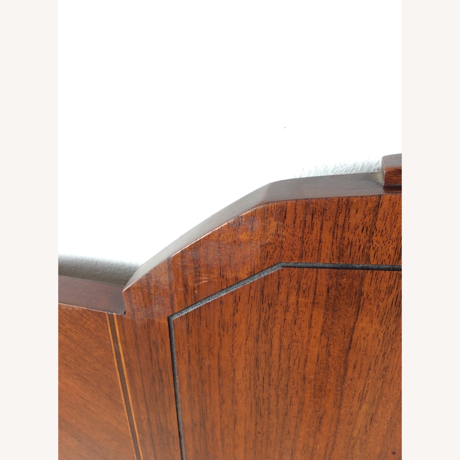 Antique Art Deco Headboard with Mahogany Finish - image-4