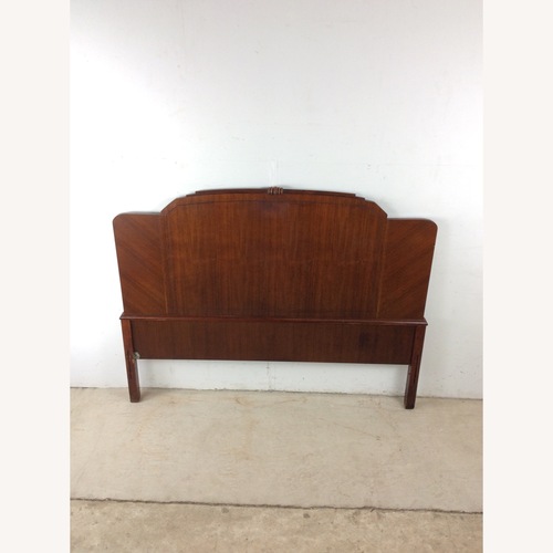 Used Antique Art Deco Headboard with Mahogany Finish for sale on AptDeco