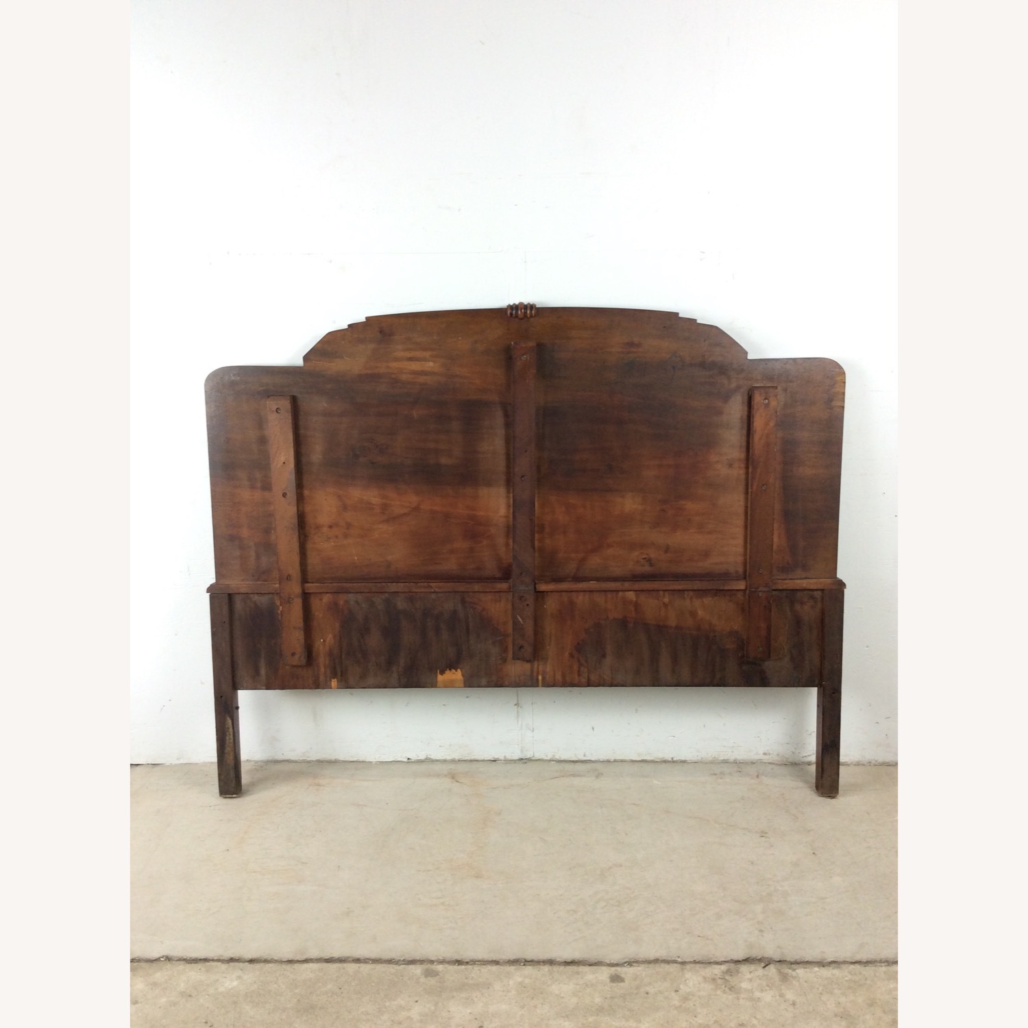 Antique Art Deco Headboard with Mahogany Finish - image-14