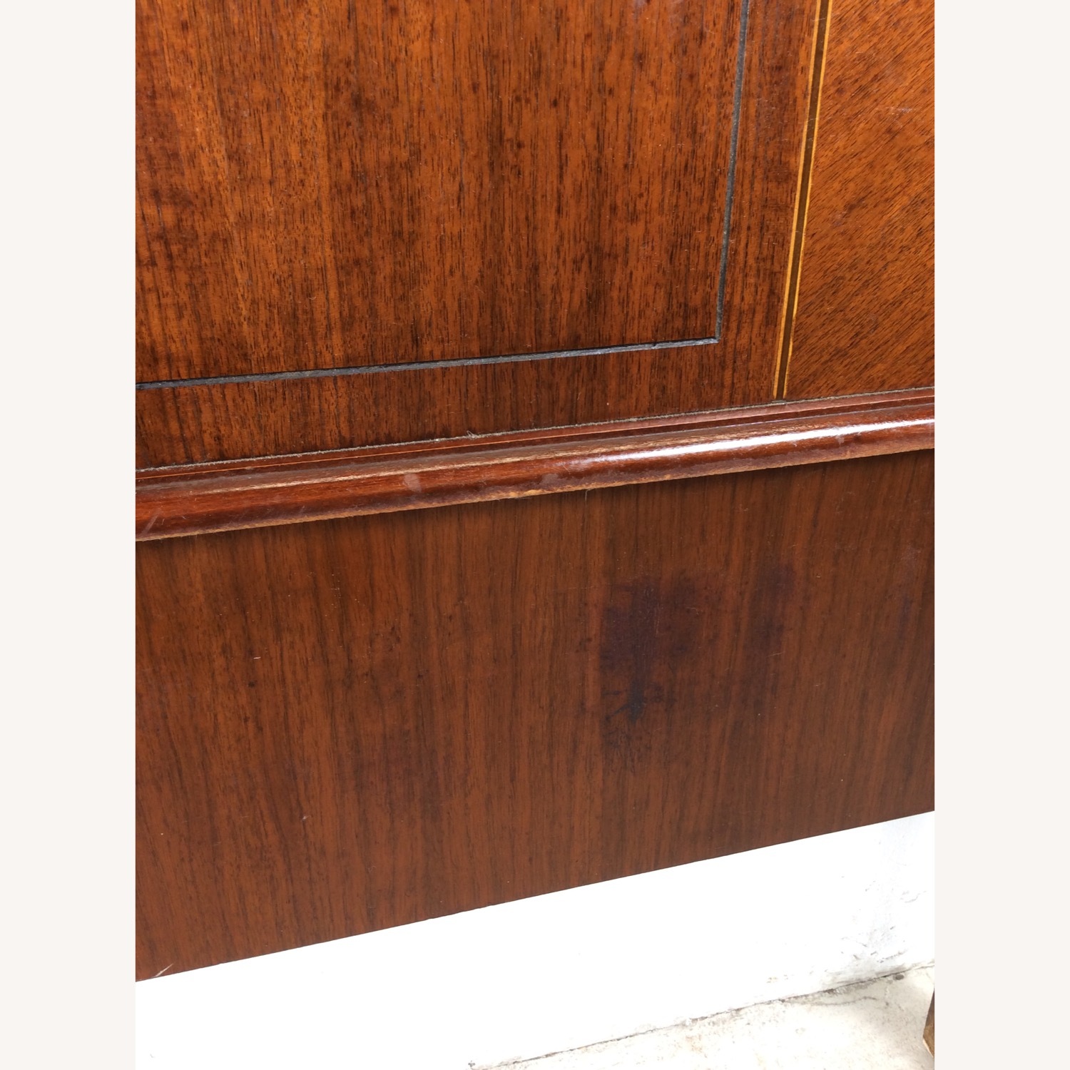 Antique Art Deco Headboard with Mahogany Finish - image-6