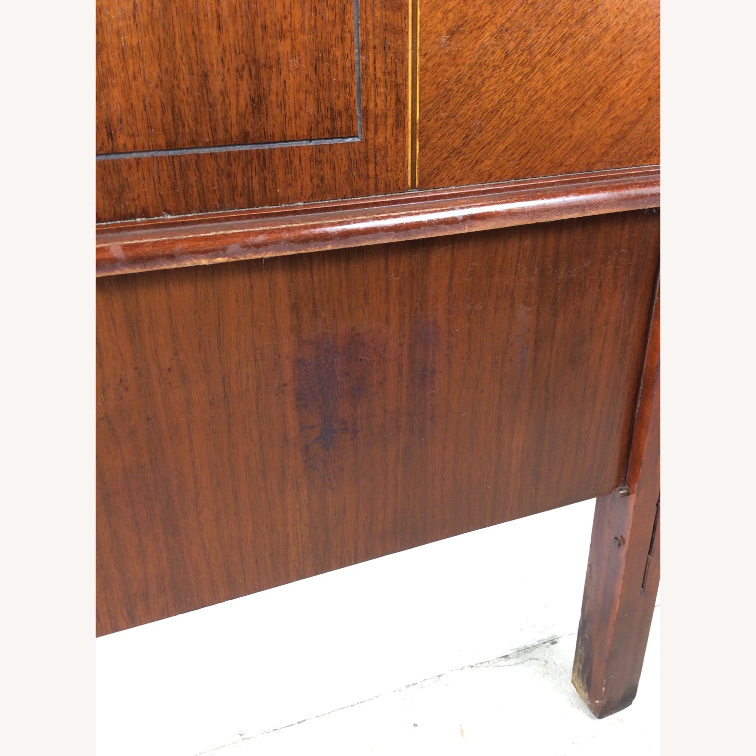 Antique Art Deco Headboard with Mahogany Finish - image-8