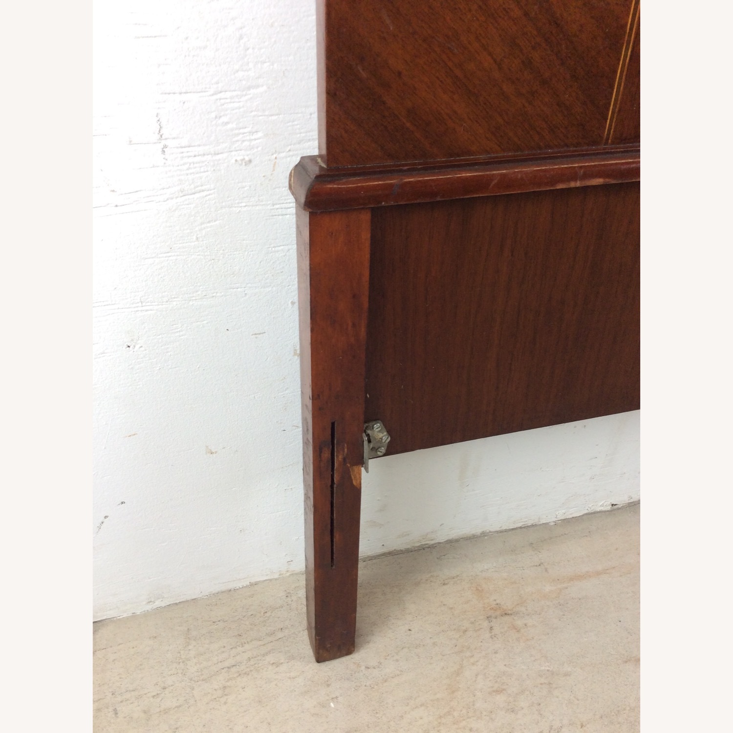 Antique Art Deco Headboard with Mahogany Finish - image-5