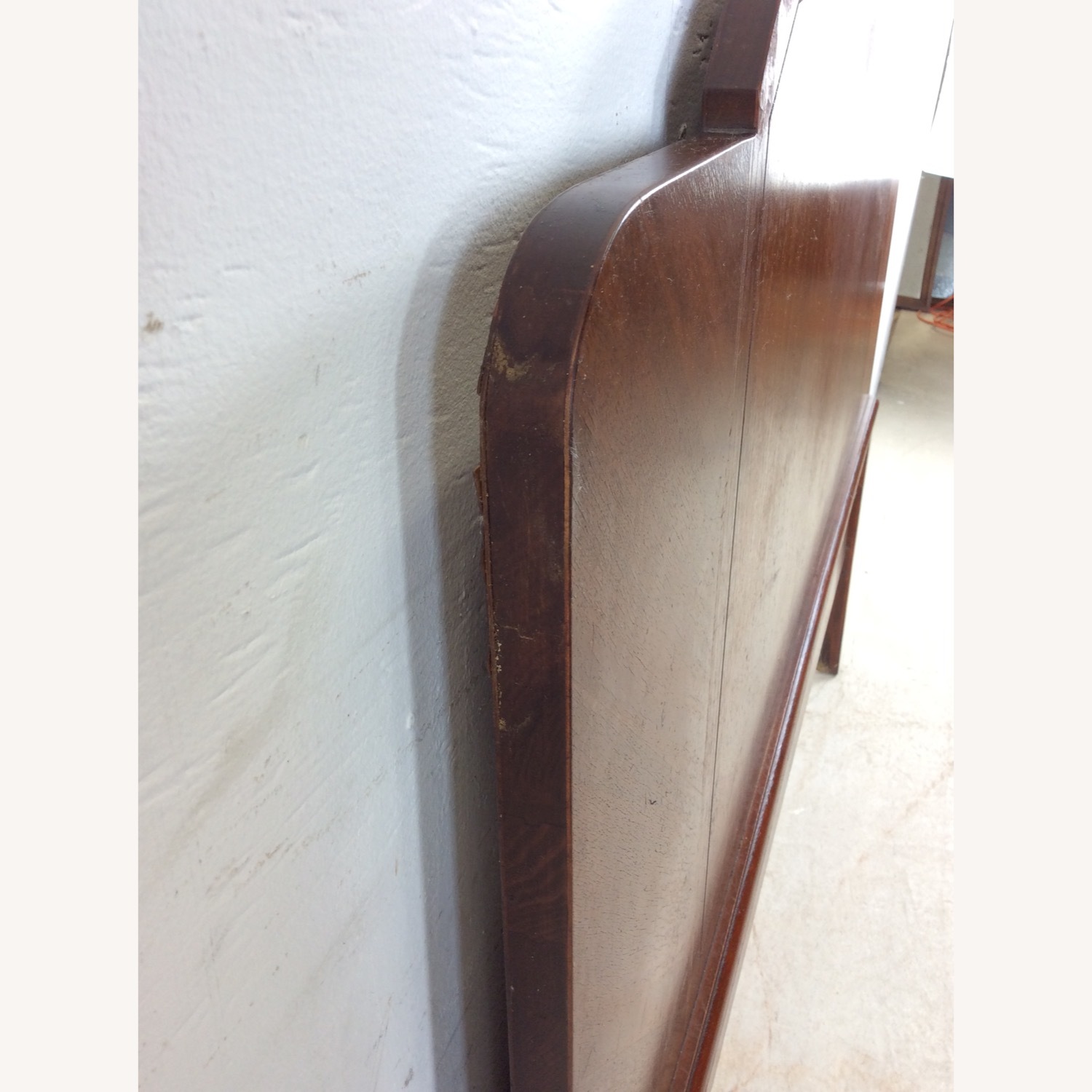 Antique Art Deco Headboard with Mahogany Finish - image-12