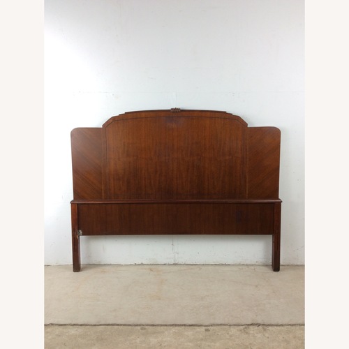 Used Antique Art Deco Headboard with Mahogany Finish for sale on AptDeco