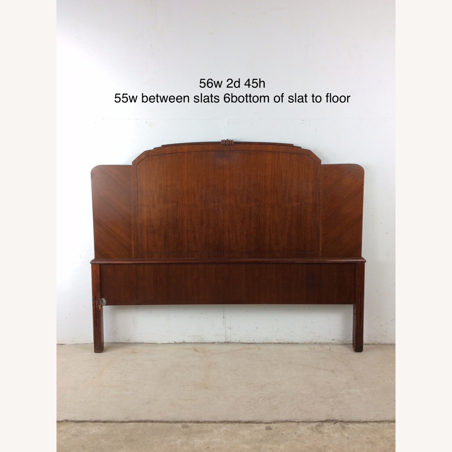 Antique Art Deco Headboard with Mahogany Finish - image-15