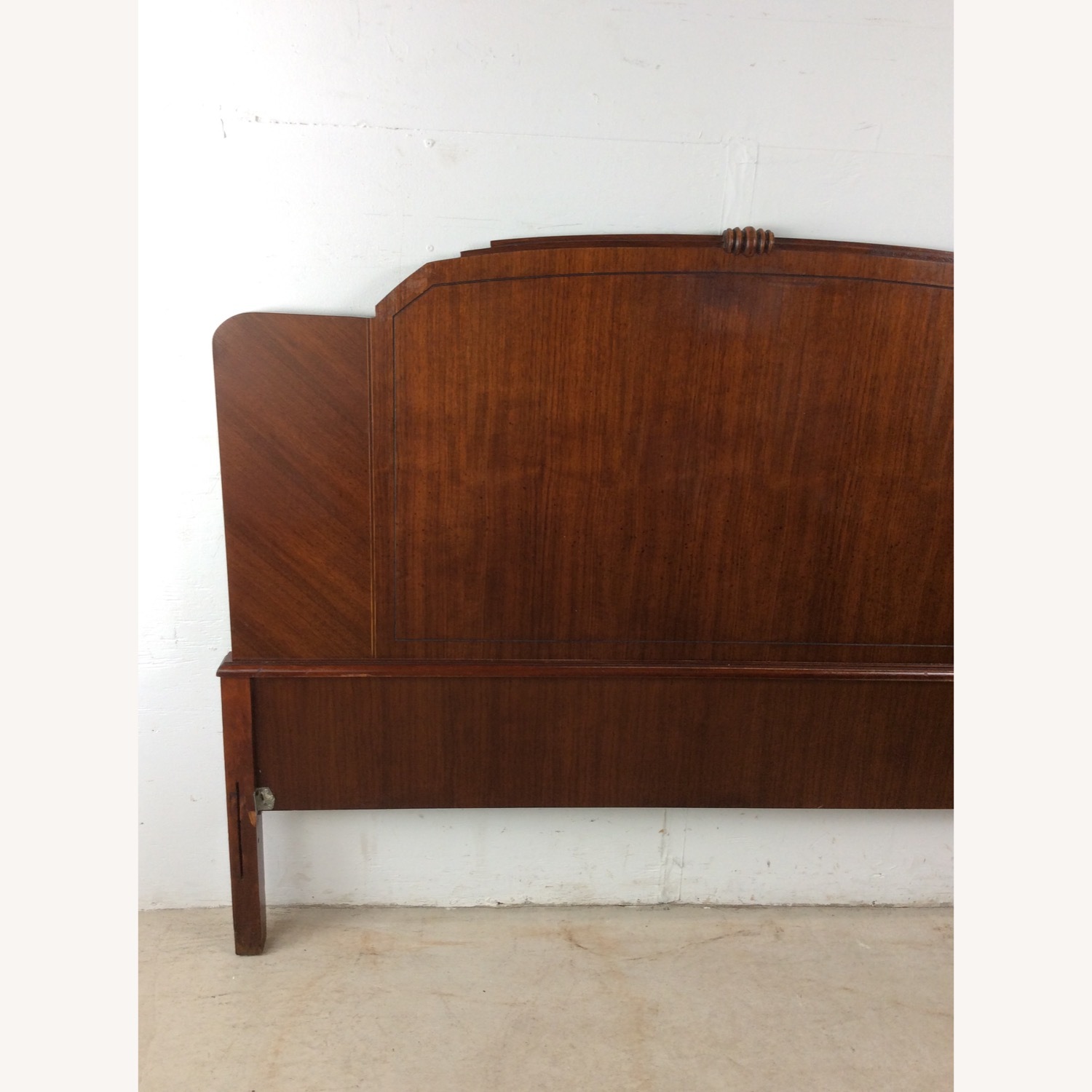 Antique Art Deco Headboard with Mahogany Finish - image-2