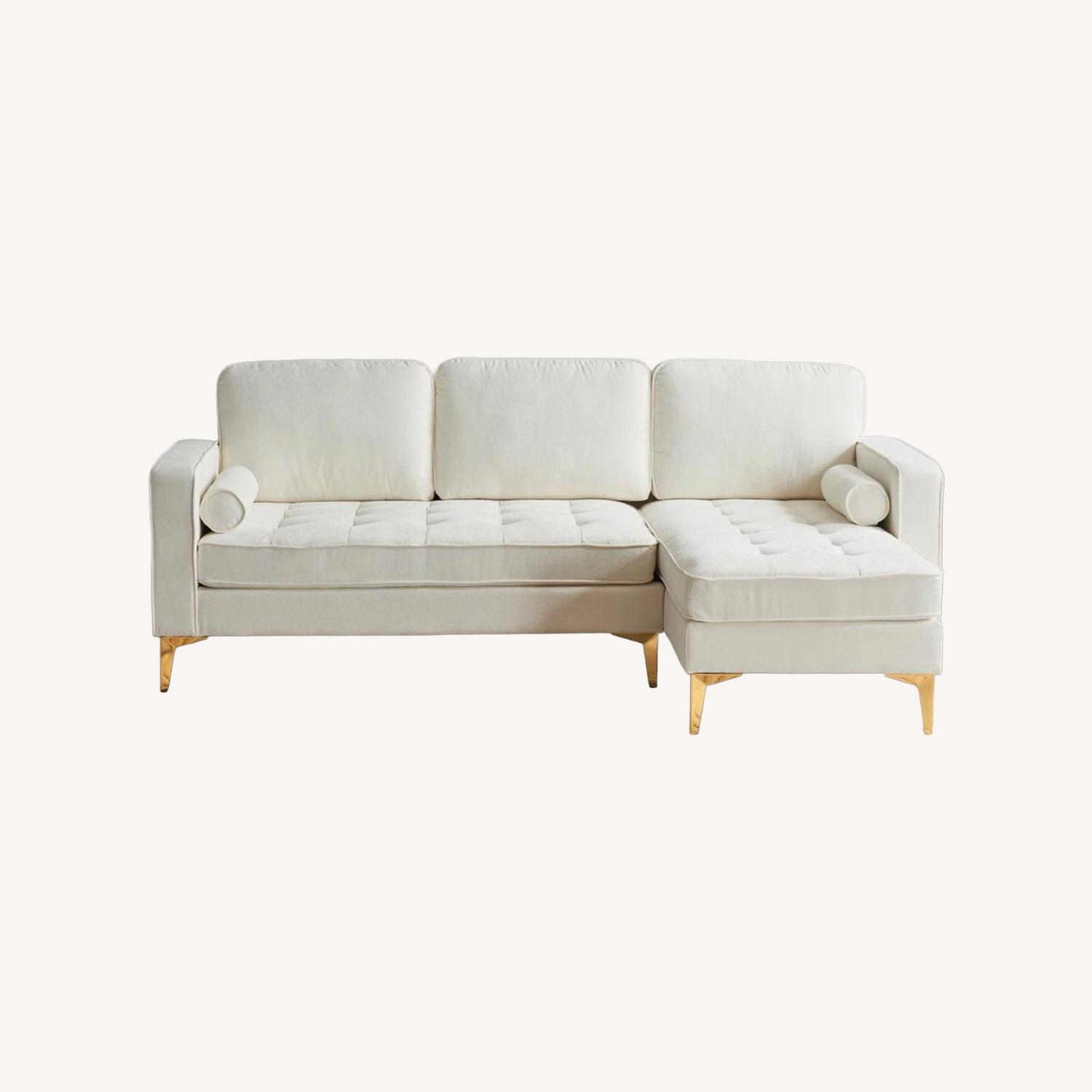 White 2 Piece Sectional - image-0