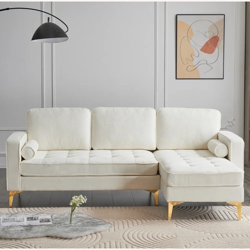 Used White 2 Piece Sectional for sale on AptDeco