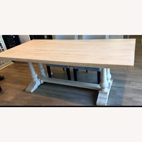 Used Living Spaces Leon Natural Wood Dining Table for sale on AptDeco