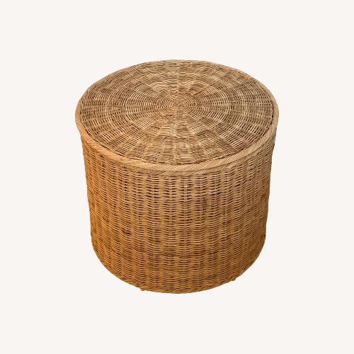 Used Rattan Storage Ottoman for sale on AptDeco