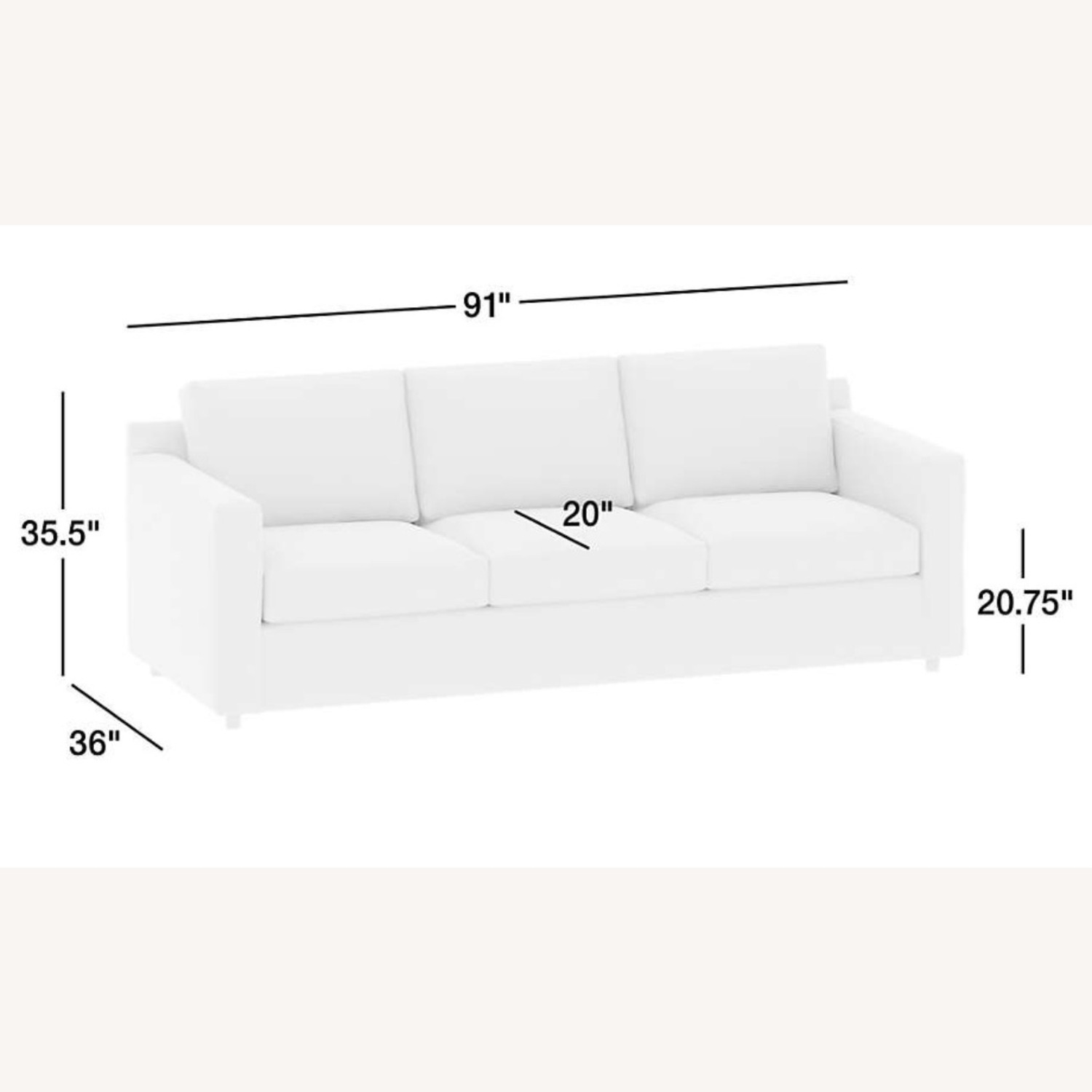 Crate & Barrel Barrett II 90" Couch  - image-5