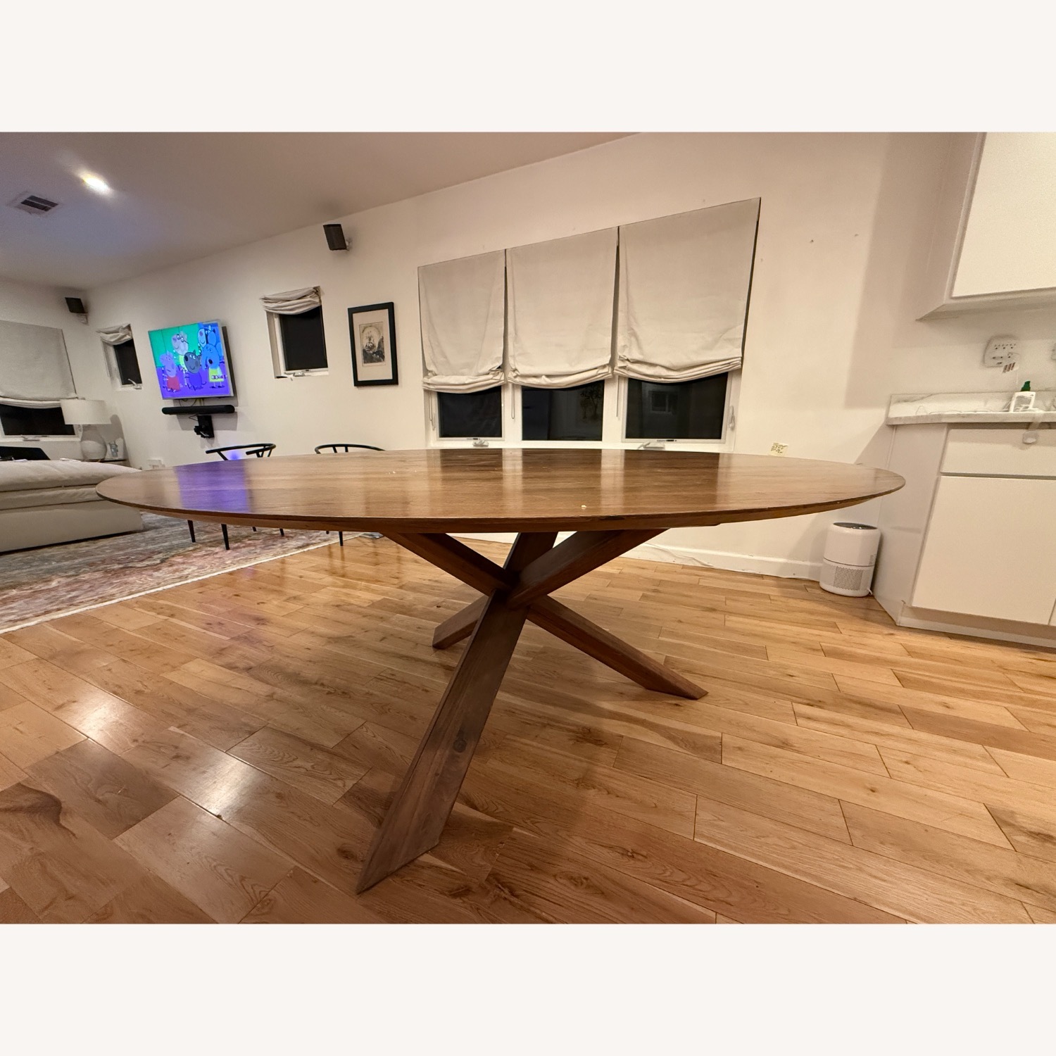 Crate & Barrel Apex 64″ Solid Wood Round Table - image-7