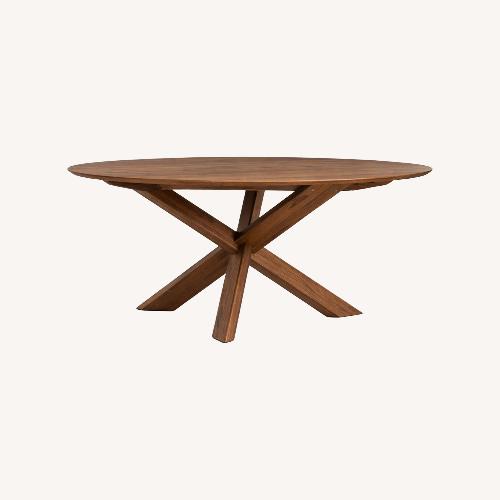 Used Crate & Barrel Apex 64″ Solid Wood Round Table for sale on AptDeco