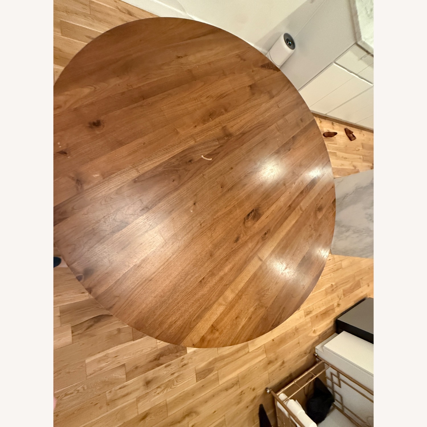 Crate & Barrel Apex 64″ Solid Wood Round Table - image-5