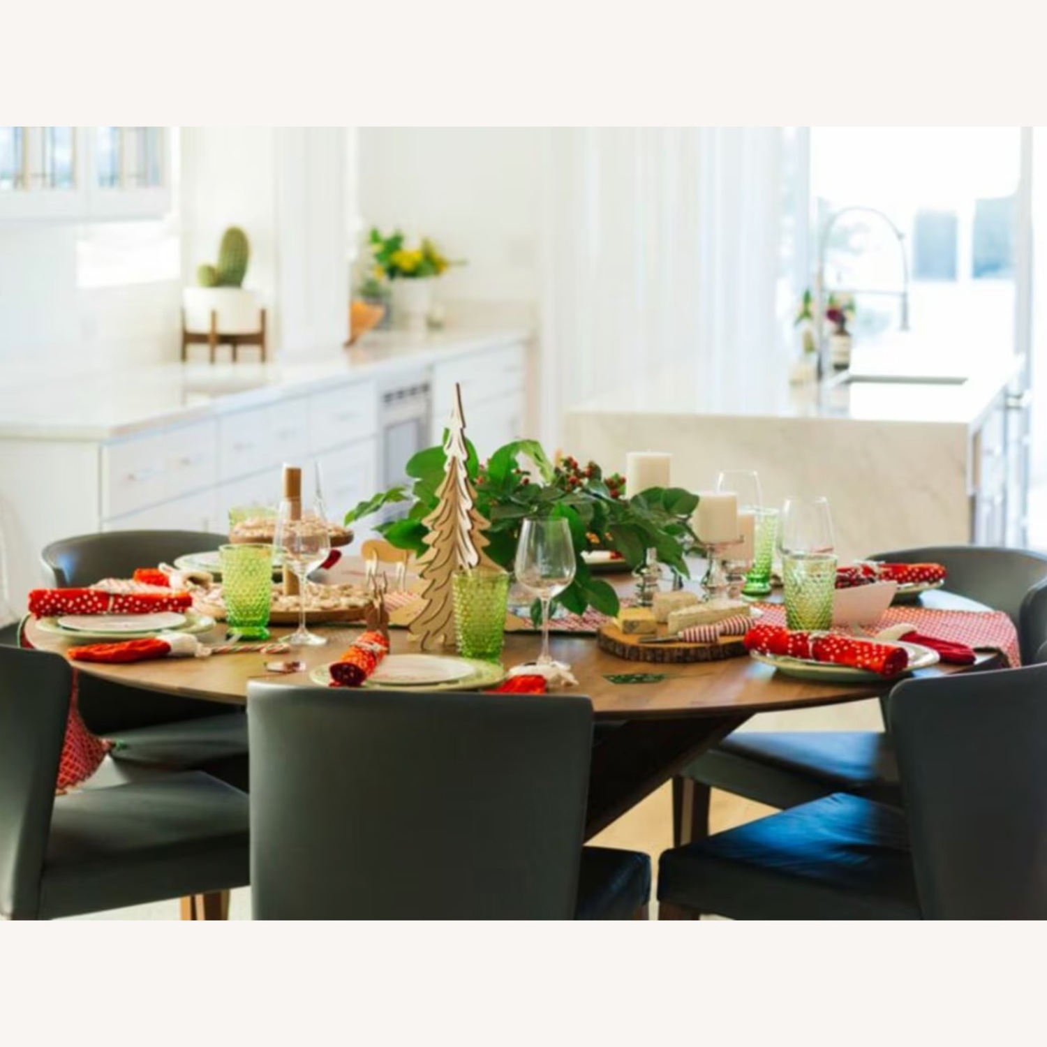 Crate & Barrel Apex 64″ Solid Wood Round Table - image-8