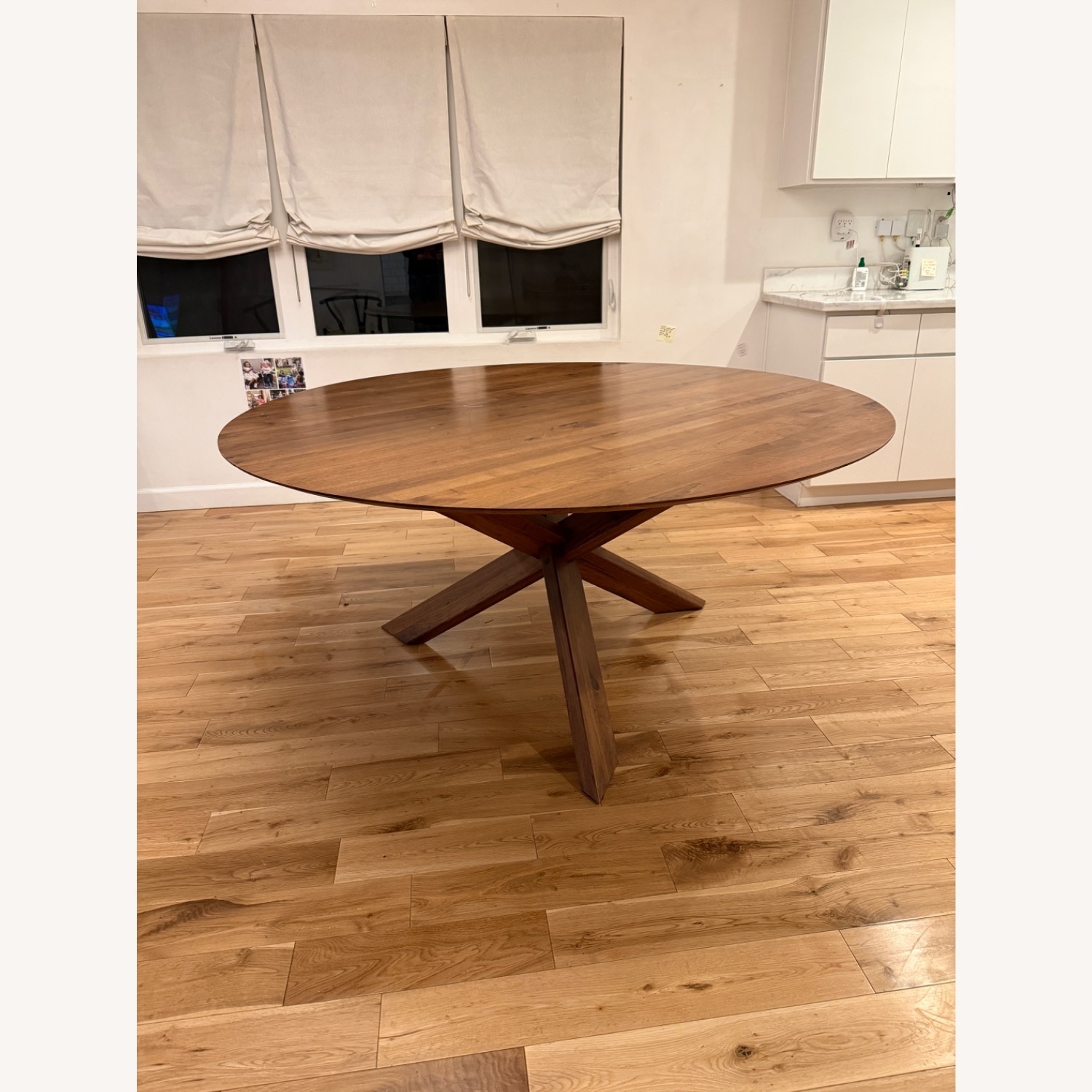 Crate & Barrel Apex 64″ Solid Wood Round Table - image-9