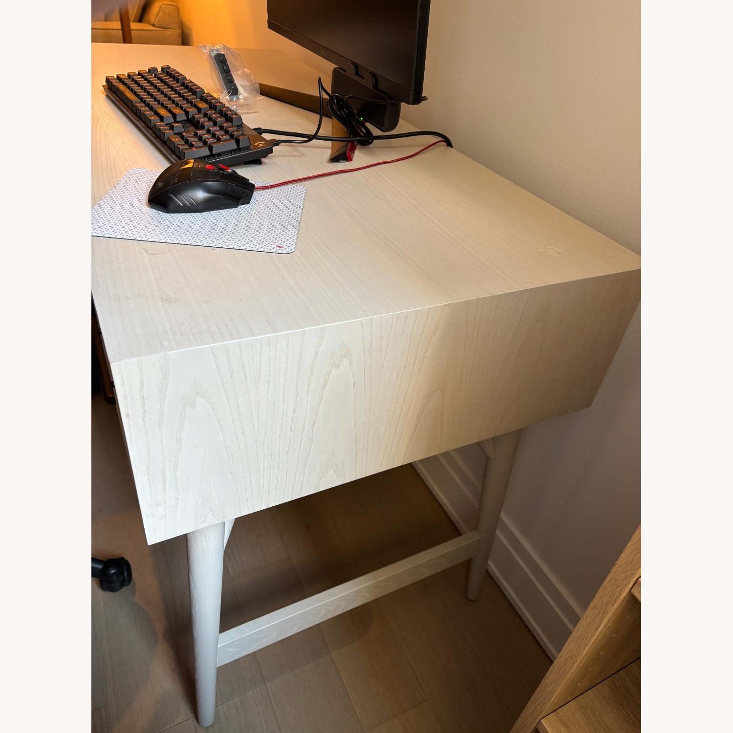West Elm Mid Century White Wood Desk - image-4