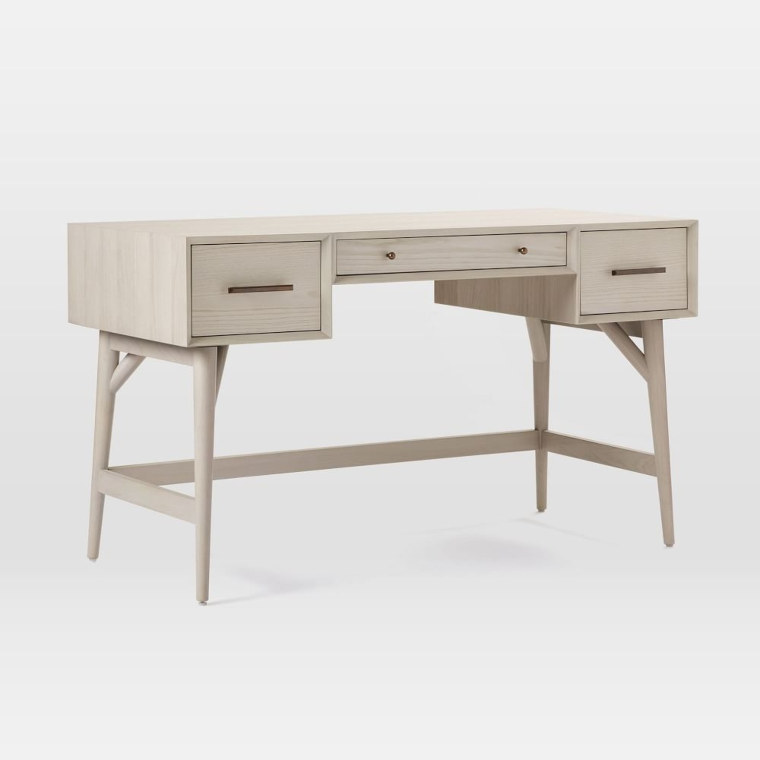 West Elm Mid Century White Wood Desk - image-0