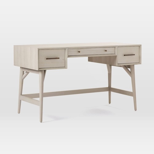 Used West Elm Mid Century White Wood Desk for sale on AptDeco