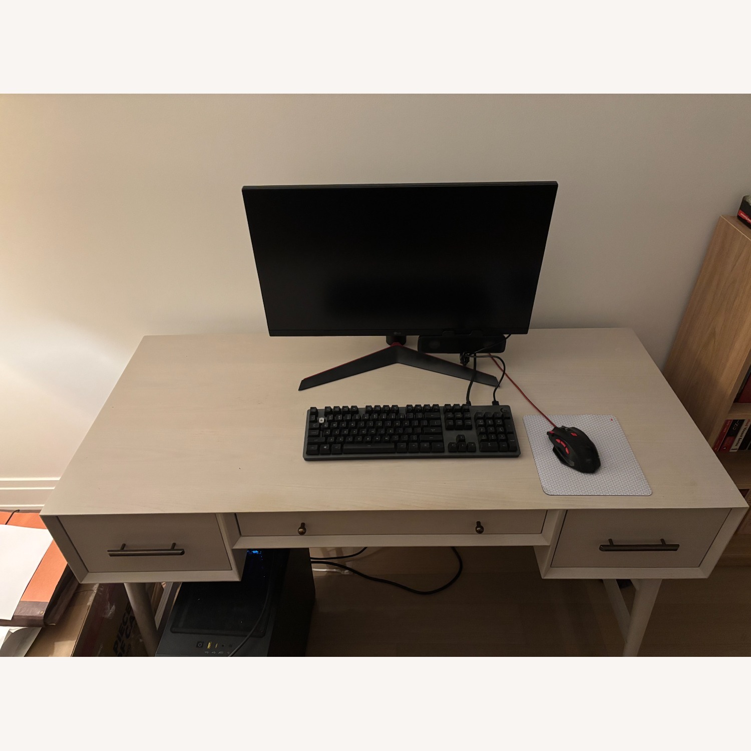 West Elm Mid Century White Wood Desk - image-1