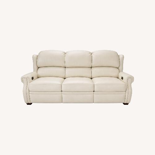 Used White Leather 3+ Seater Sofa for sale on AptDeco