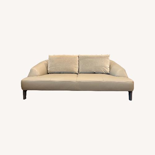 Used Ligne Roset Sintra Light Gray Leather 3+ Seater Sofa for sale on AptDeco