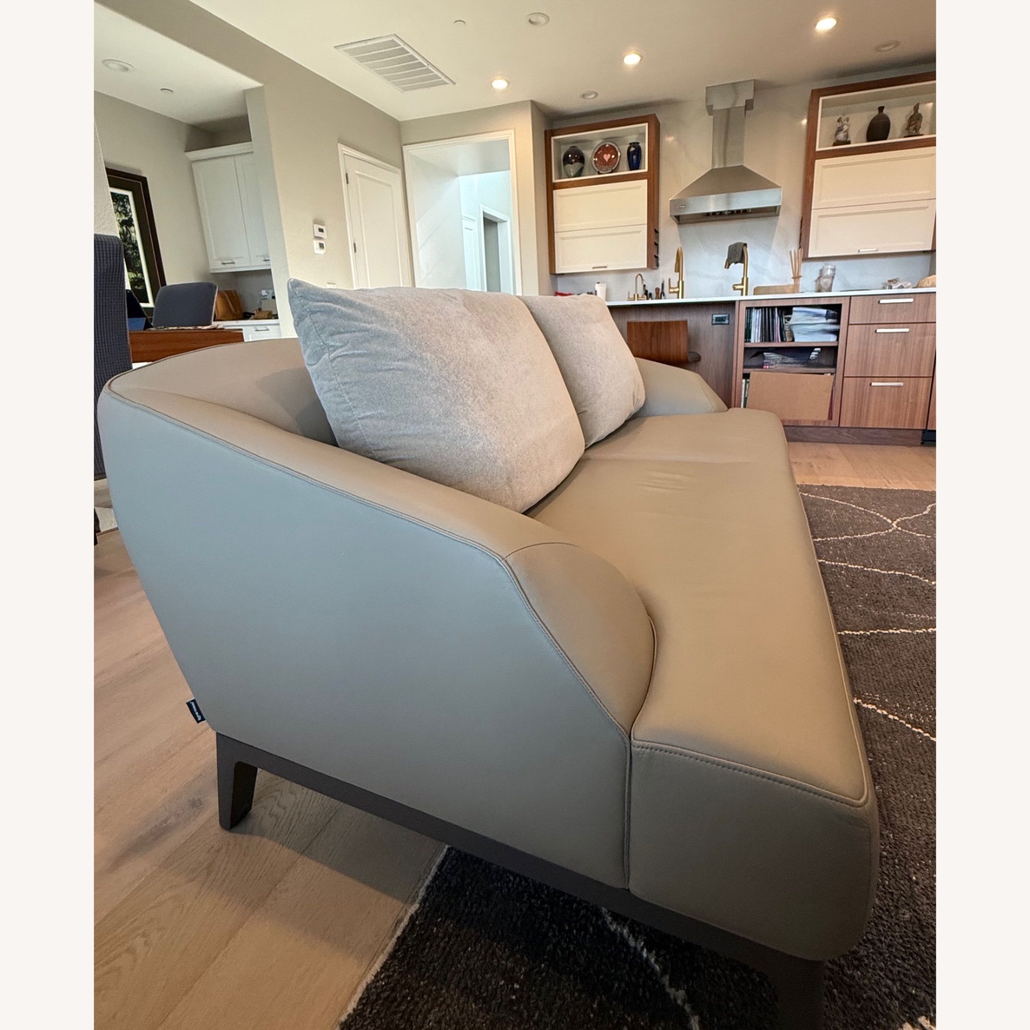 Ligne Roset Sintra Light Gray Leather 3+ Seater Sofa - image-5