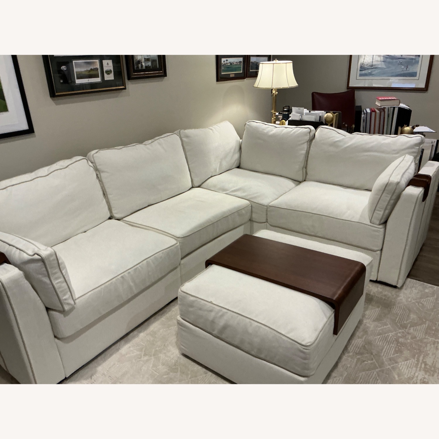 Uptown Sectional White Sofa - image-1