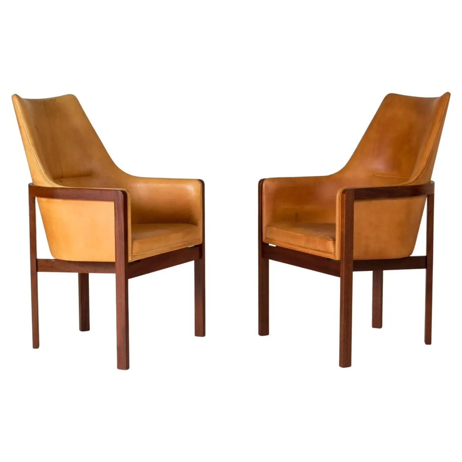 Pair of Lounge Chairs by Bernt Petersen, Denmark, 1960s - image-0