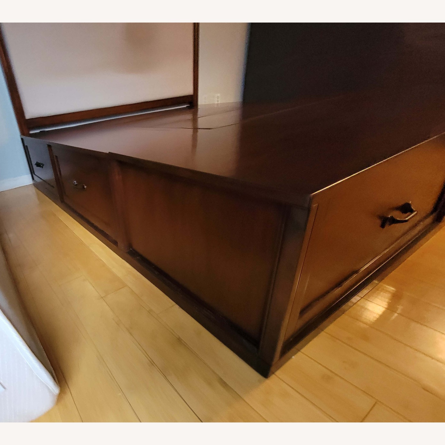 Pottery Barn Stratton Dark Brown Wood King Bed - image-3