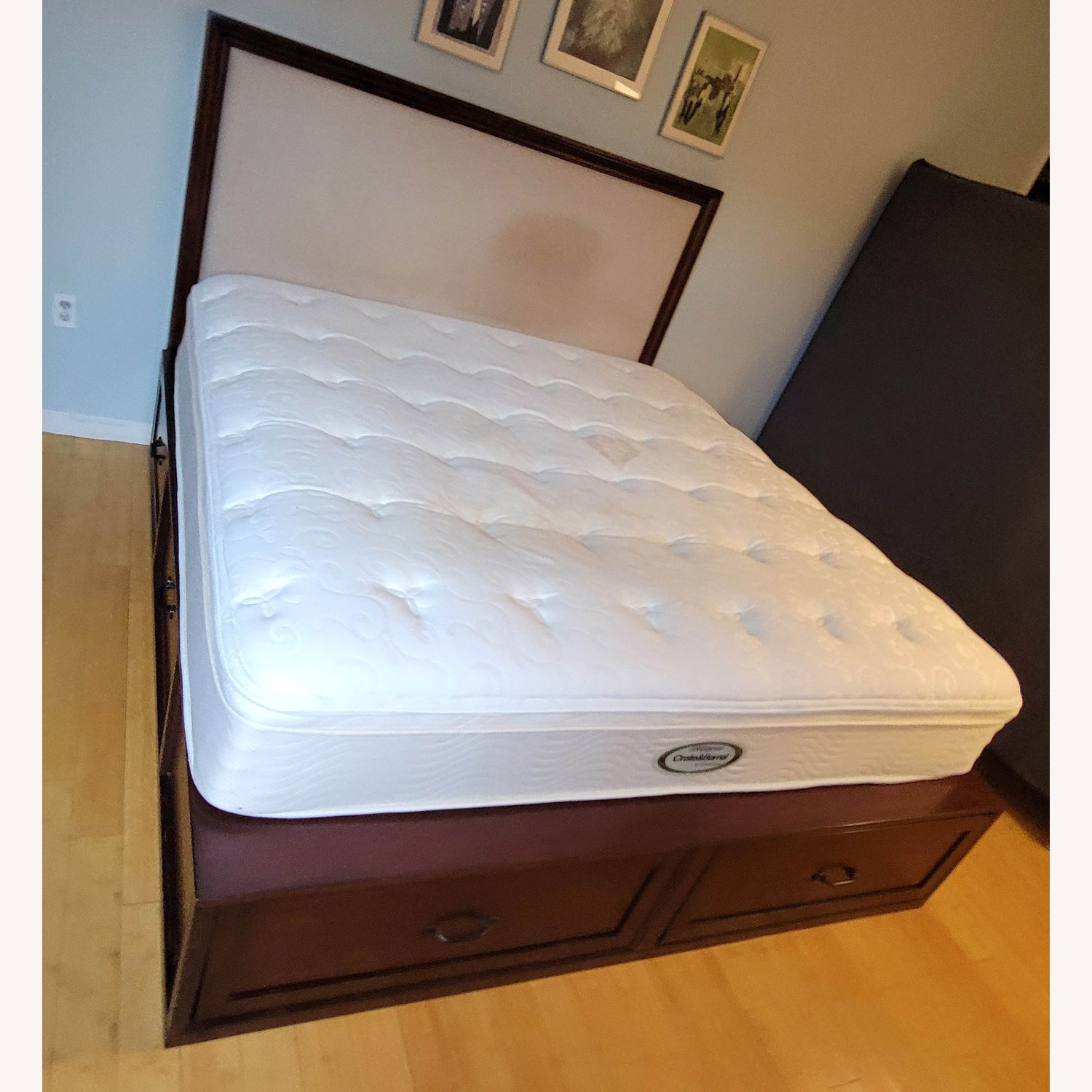 Pottery Barn Stratton Dark Brown Wood King Bed - image-8