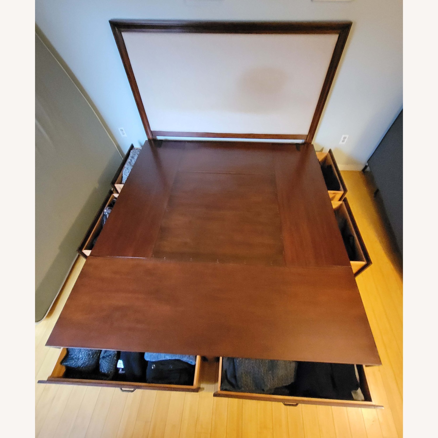 Pottery Barn Stratton Dark Brown Wood King Bed - image-9