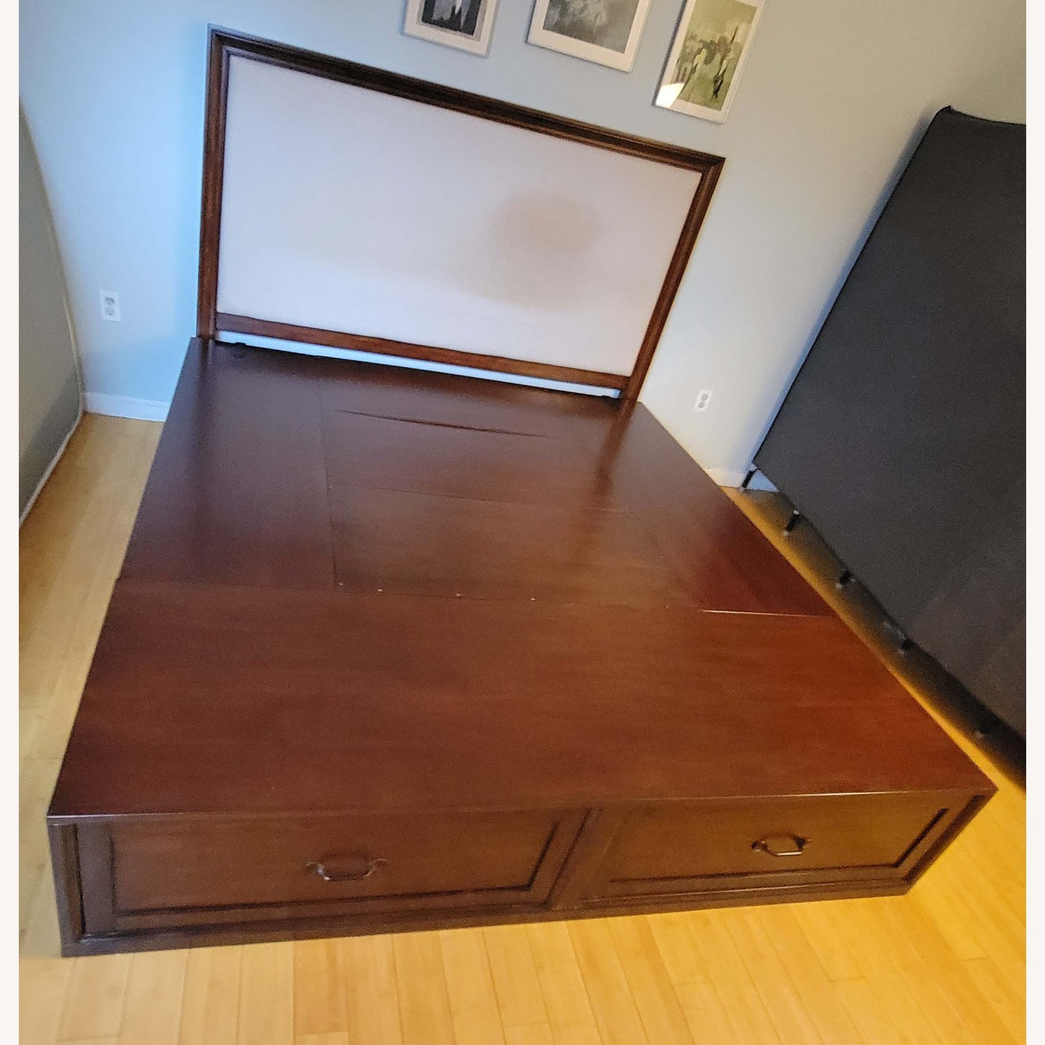 Pottery Barn Stratton Dark Brown Wood King Bed - image-8