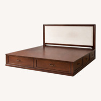 Pottery Barn Stratton Dark Brown Wood King Bed