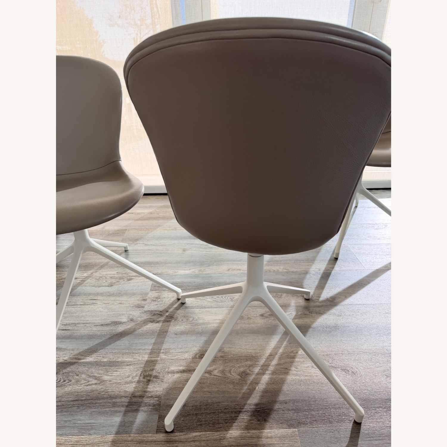 BoConcept Adelaide Light Gray Leather Dining Chairs - image-11