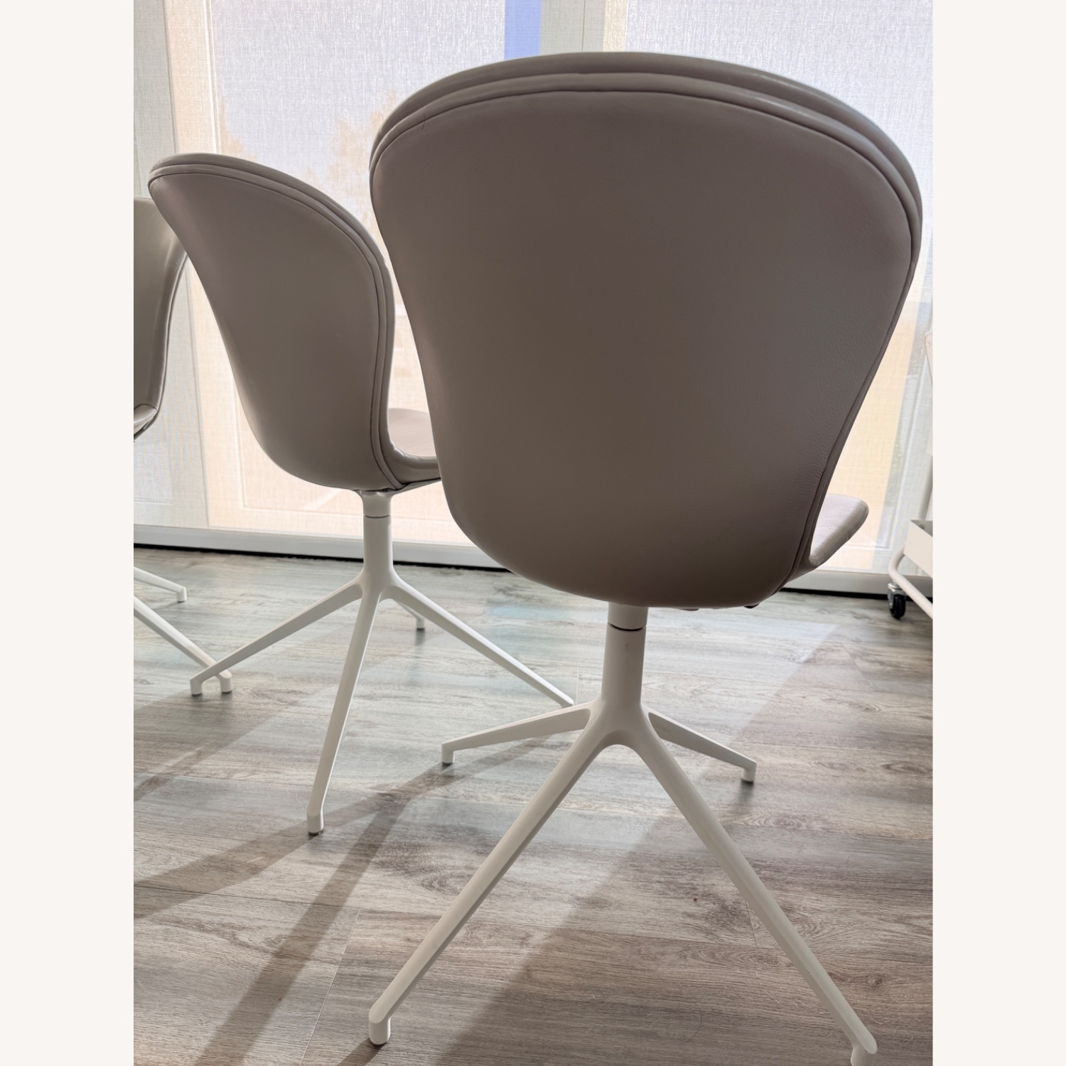 BoConcept Adelaide Light Gray Leather Dining Chairs - image-22