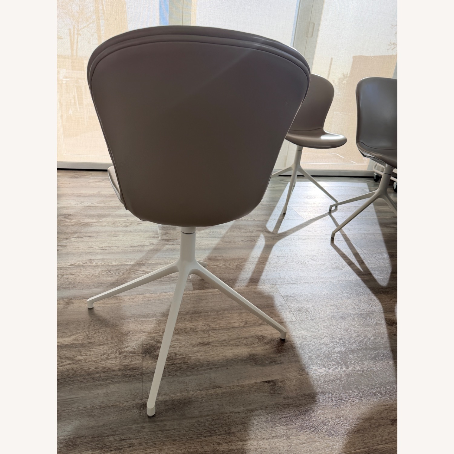 BoConcept Adelaide Light Gray Leather Dining Chairs - image-6