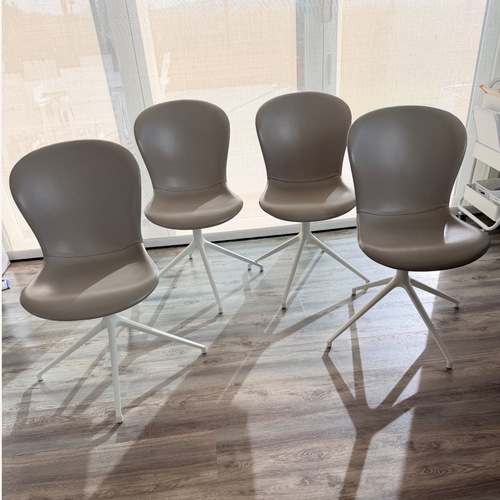 Used BoConcept Adelaide Light Gray Leather Dining Chairs for sale on AptDeco