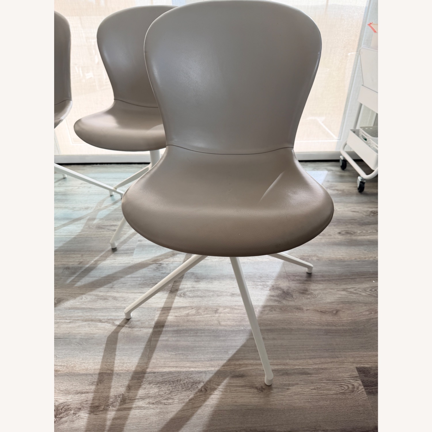 BoConcept Adelaide Light Gray Leather Dining Chairs - image-3