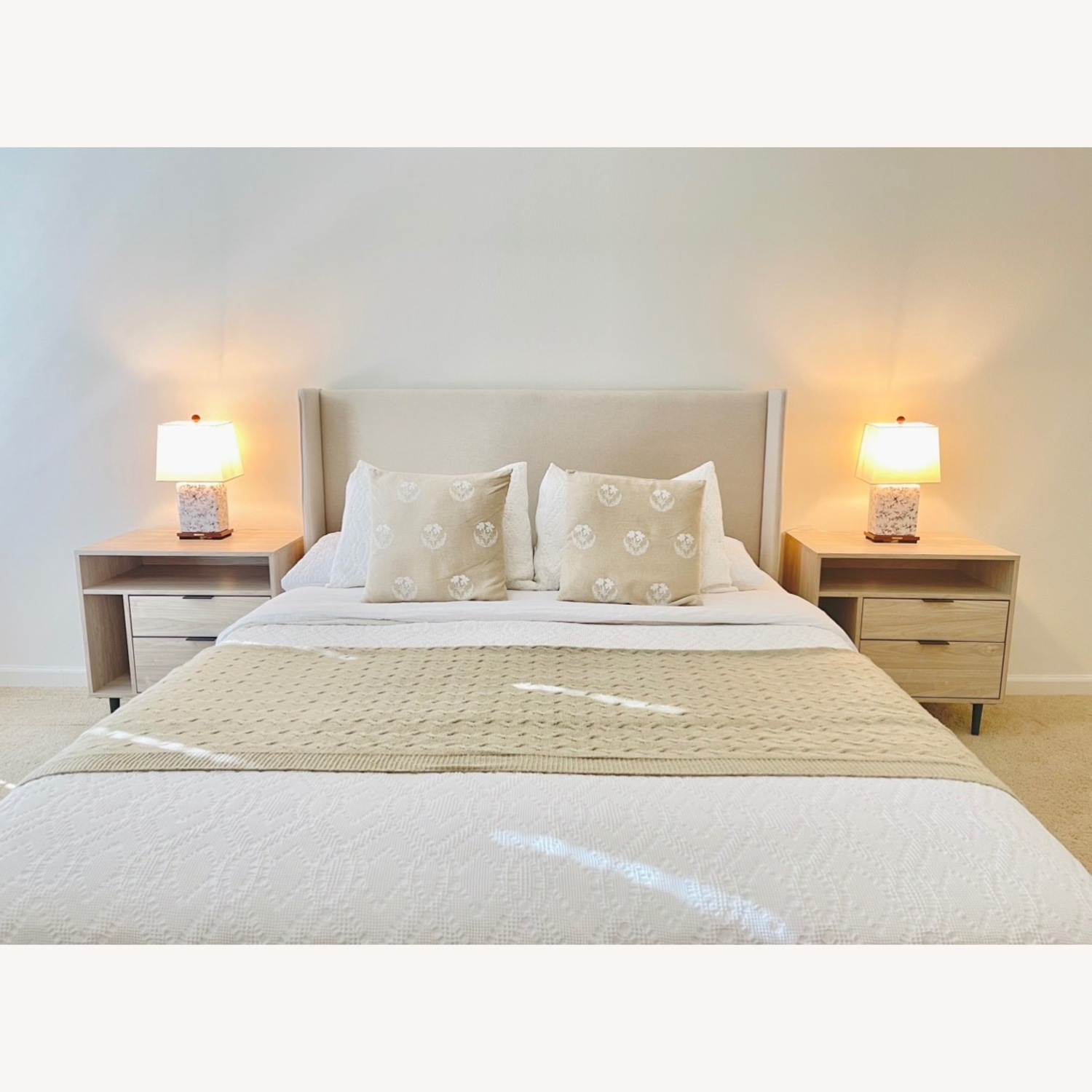 Wayfair Granada Solid Wood Natural Upholstered Queen Bed - image-3