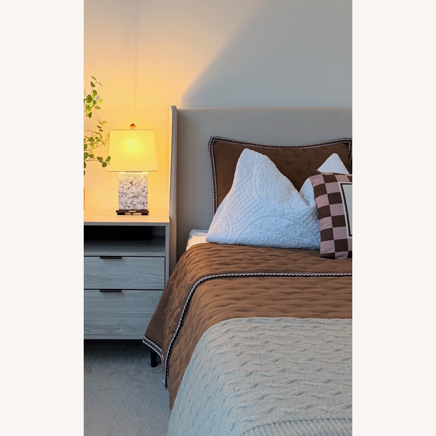 Wayfair Granada Solid Wood Natural Upholstered Queen Bed - image-4