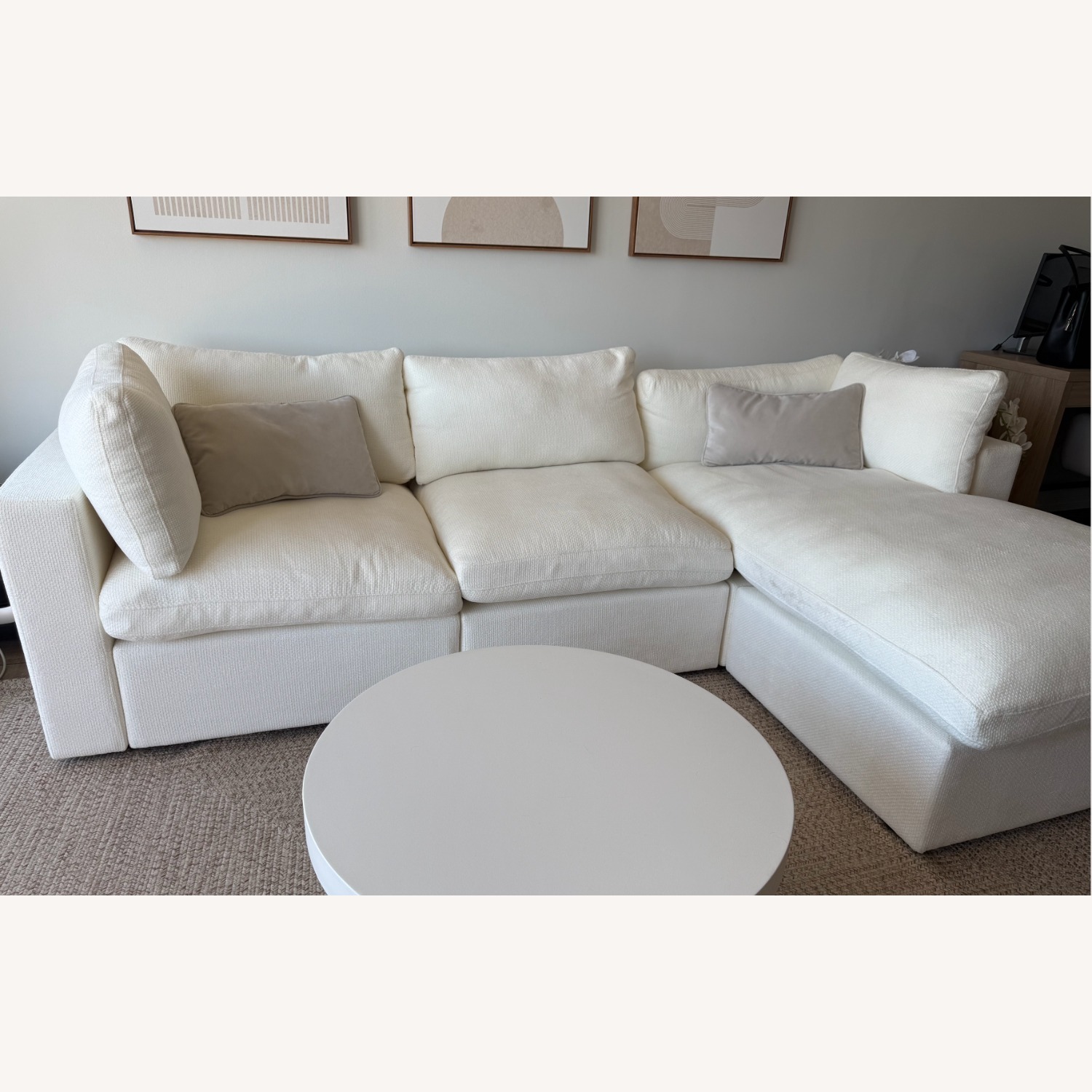 White Modular Comfy Couch - image-1