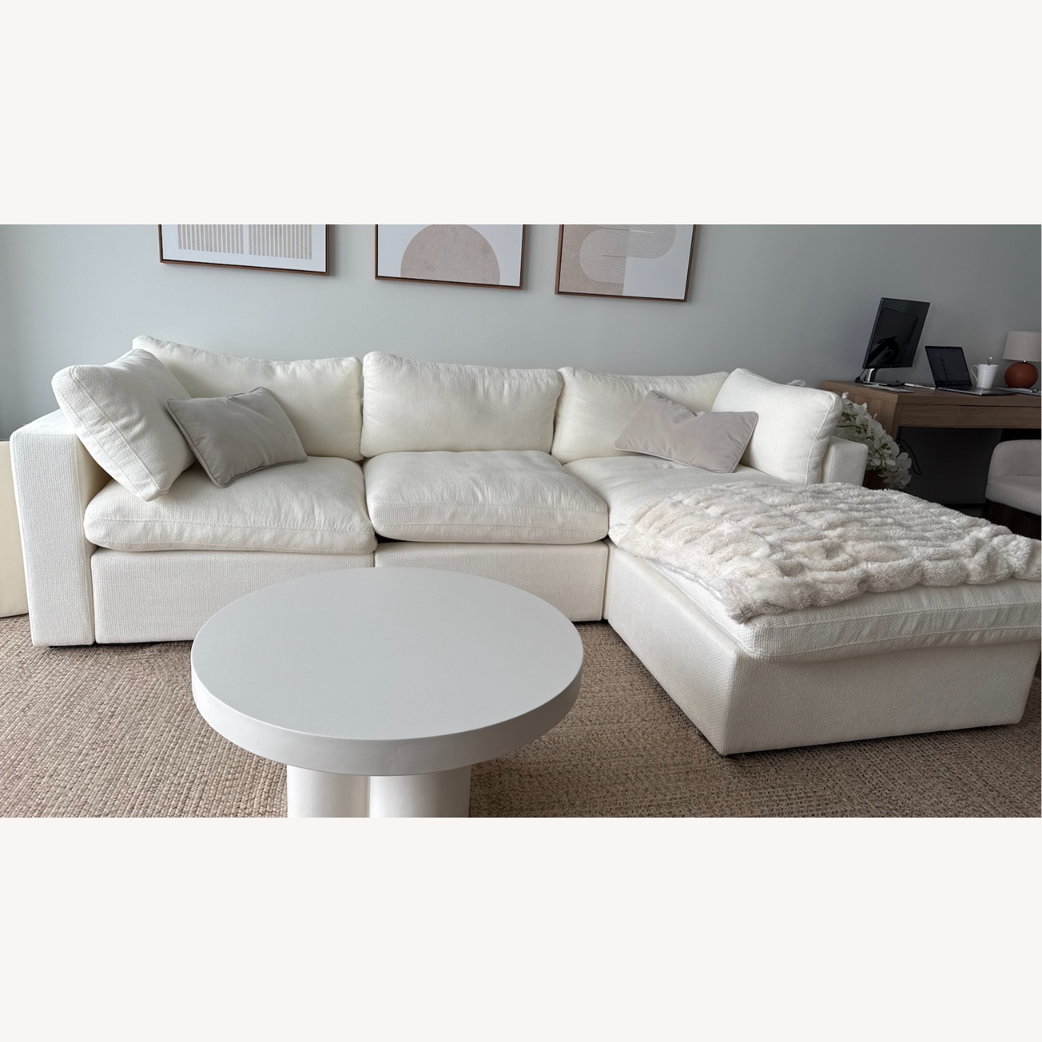 White Modular Comfy Couch - image-0