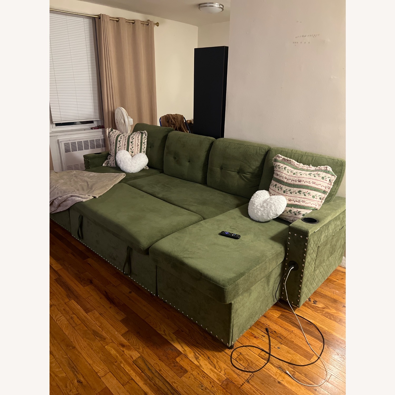 Wayfair Green Fabric Sleeper Sofa - image-1
