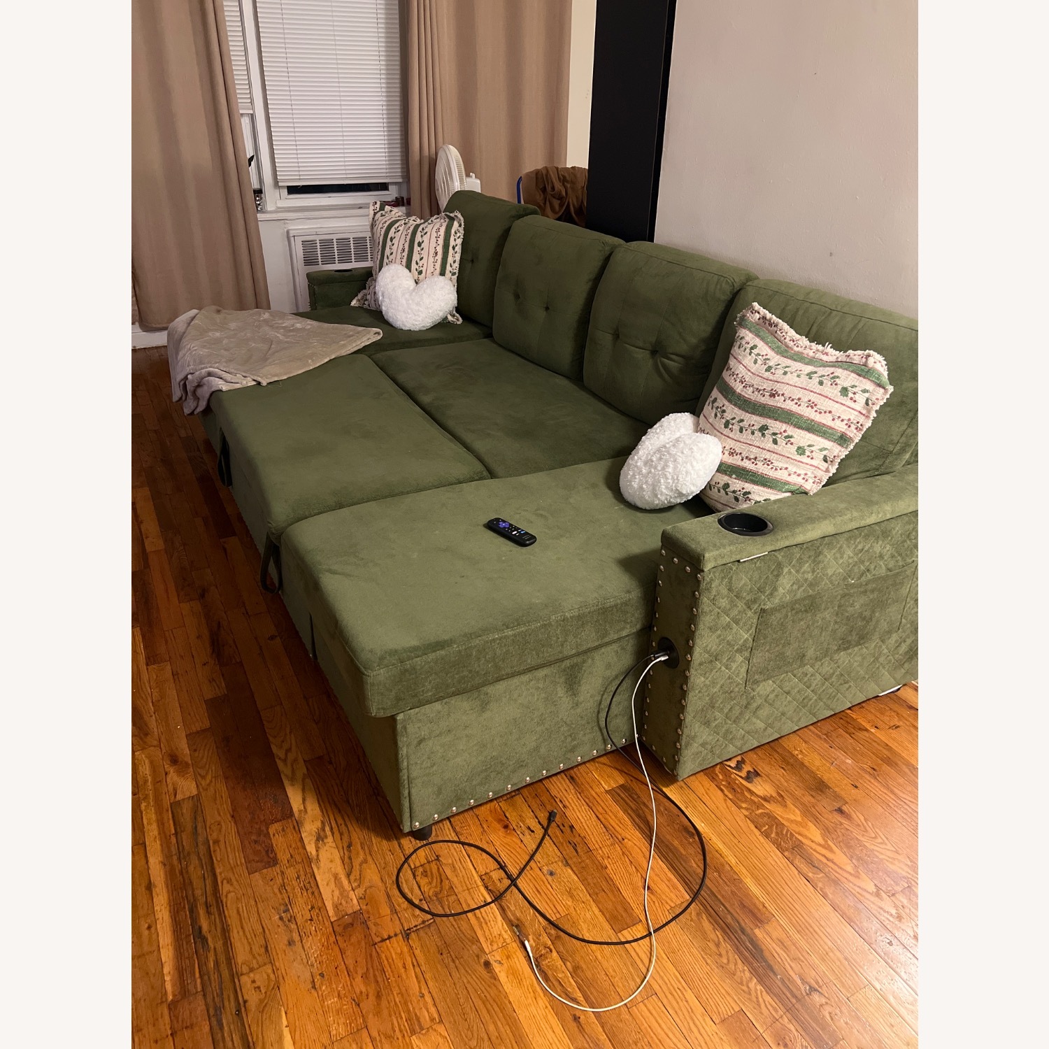 Wayfair Green Fabric Sleeper Sofa - image-3