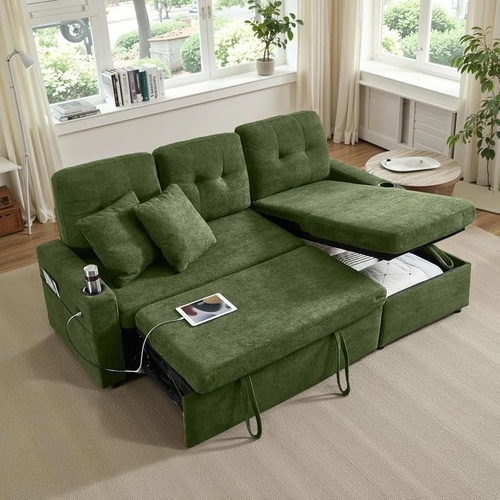 Used Wayfair Green Fabric Sleeper Sofa for sale on AptDeco