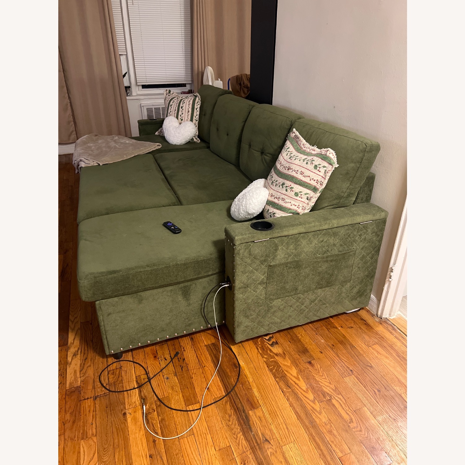 Wayfair Green Fabric Sleeper Sofa - image-2