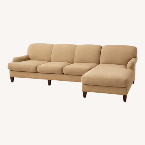 Used Lillian August Natural Fabric 2 Piece Sectional for sale on AptDeco