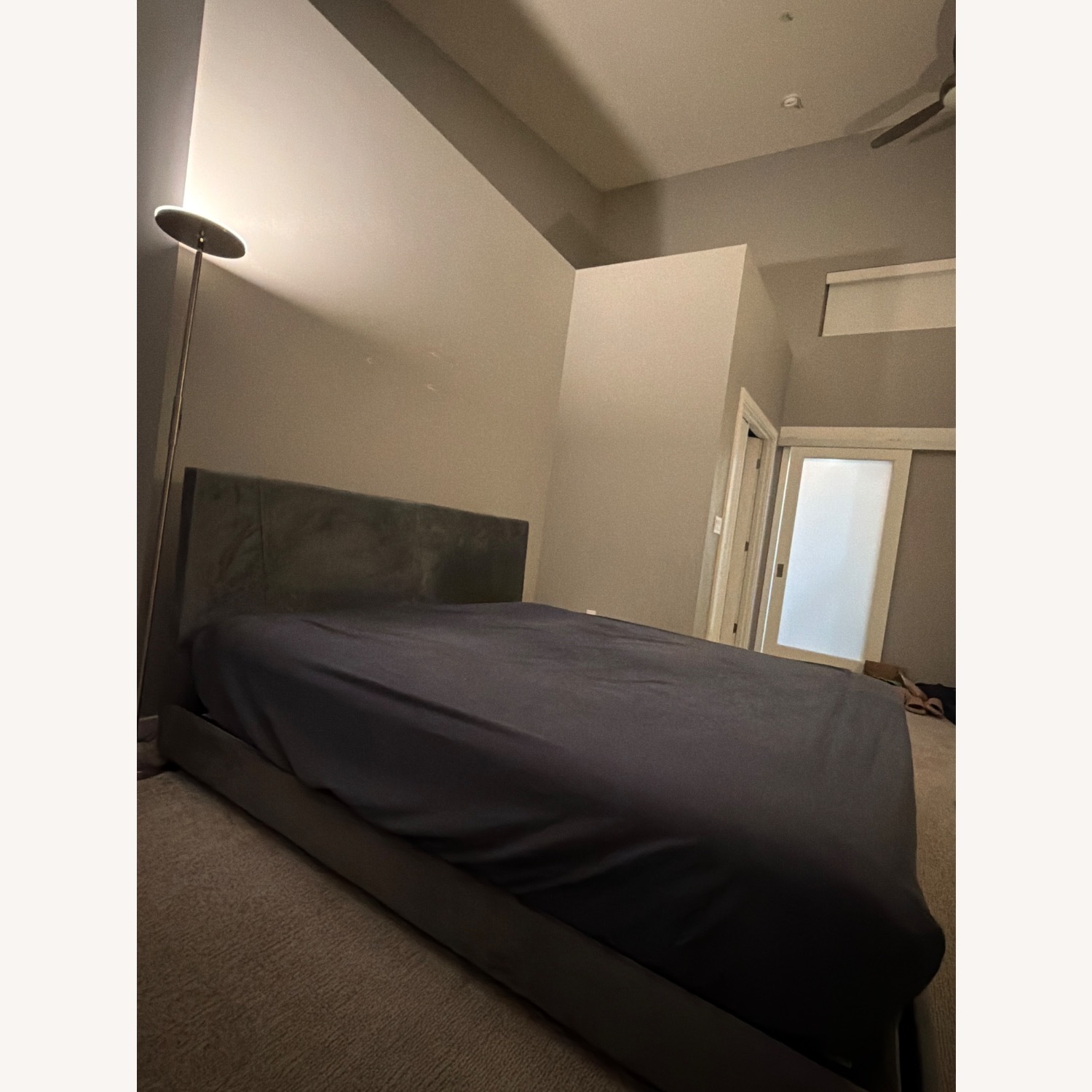 Wayfair Wade Logan Dark Gray Velvet King Bed - image-3